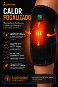 Rodillera Térmica MyHeron con calor focalizado en la rodilla, alivia y mejora la circulación