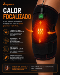 Rodillera Térmica MyHeron con calor focalizado en la rodilla, alivia y mejora la circulación